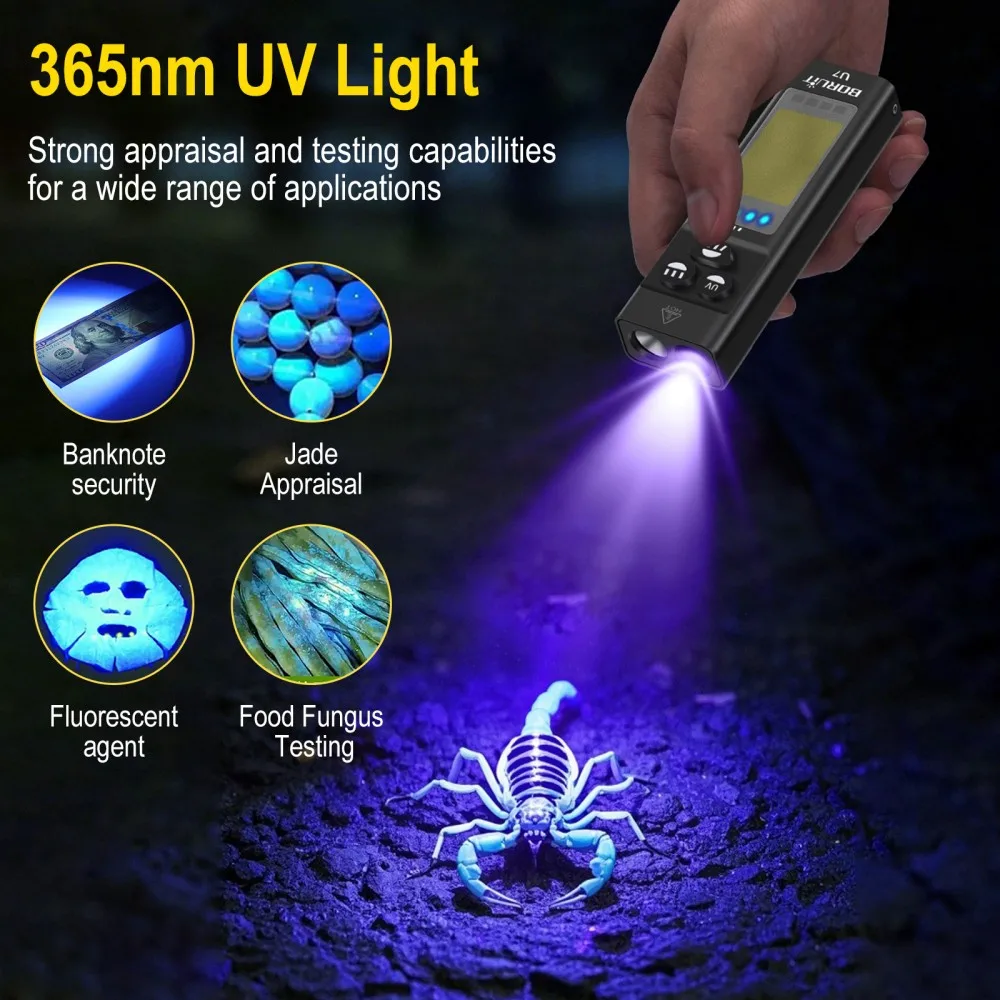 BORUiT U7 UV LED EDC Flashligh - đánh giá và giá Fishing Kit Compact
