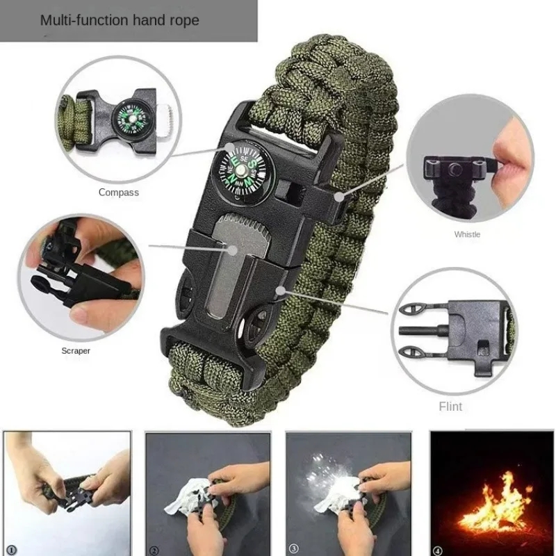 Five in One Compass Bracelet w - đánh giá và giá Fire Starting Kit